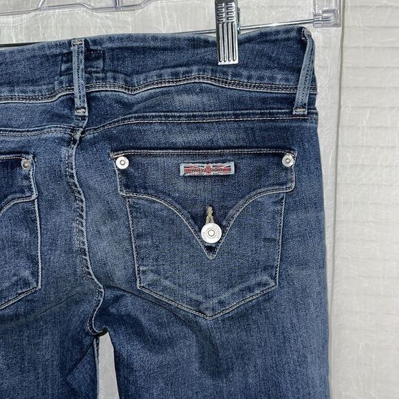 Hudson 25 Collin Flap Skinny Ankle Blue Stretch Designer Jeans - Picture 7 of 13